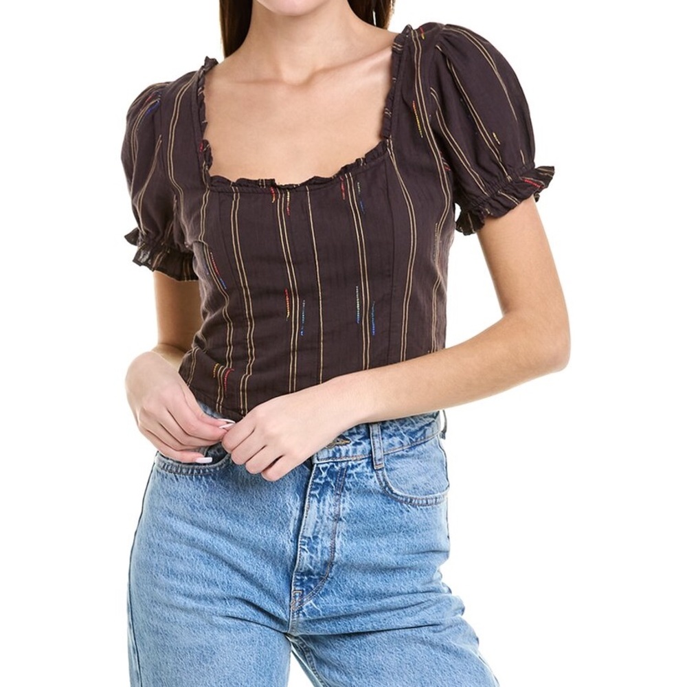 NWT! Free People Seratonin Corset Top Espresso Bean Brown Cropped Large